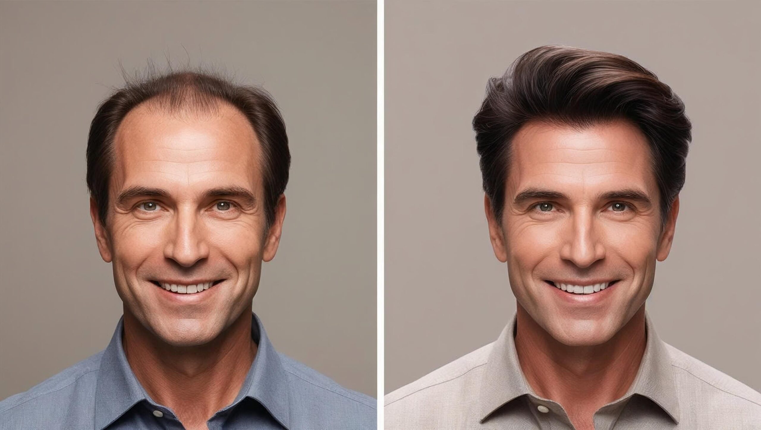 Ik wil een voor en na afbeelding van een geslaagde haartransplantatie (3)